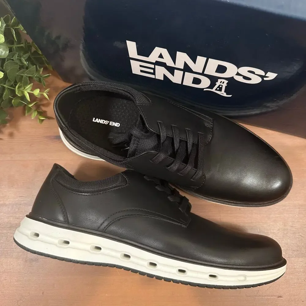 Lands' End Men's Sport Black Oxford Shoes Size 8